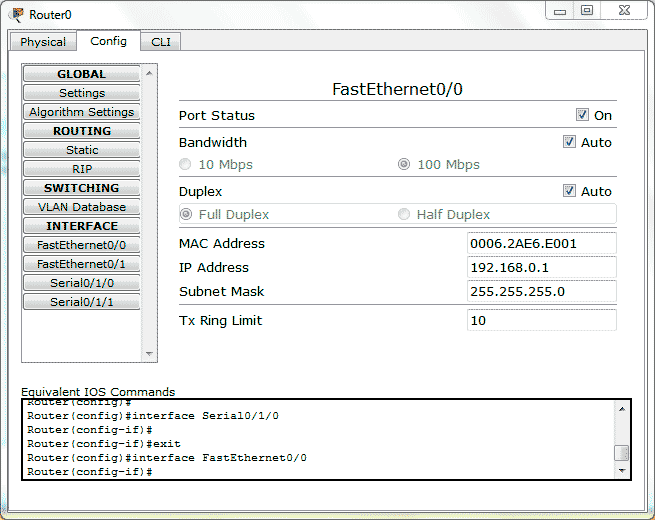 Enrutamiento estático Packet Tracer