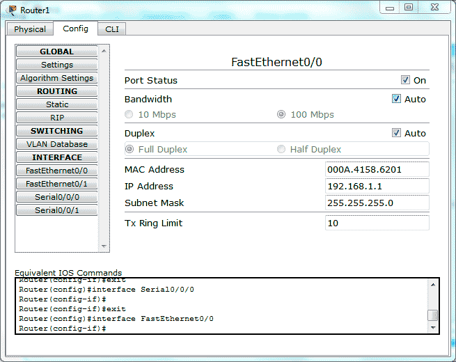 Enrutamiento estático Packet Tracer