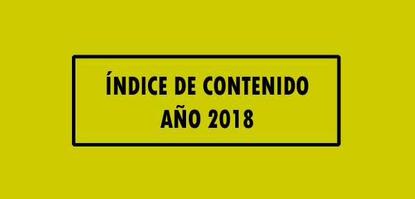 Índice de contenido Año 2018