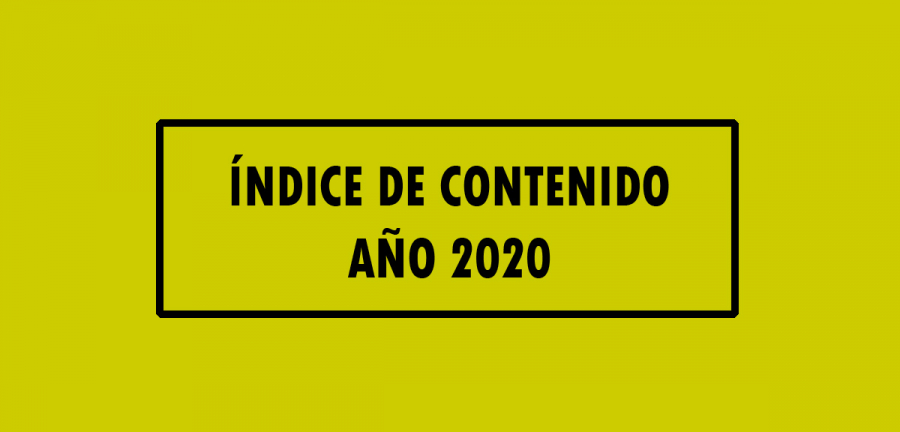 Índice de contenido Año 2020