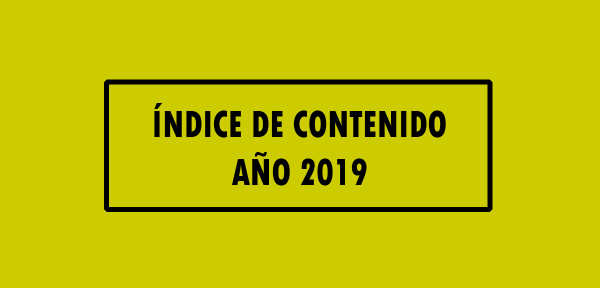 Índice de contenido Año 2019