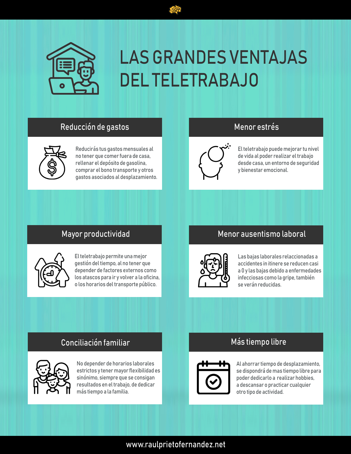 Infografía Ventajas del Teletrabajo